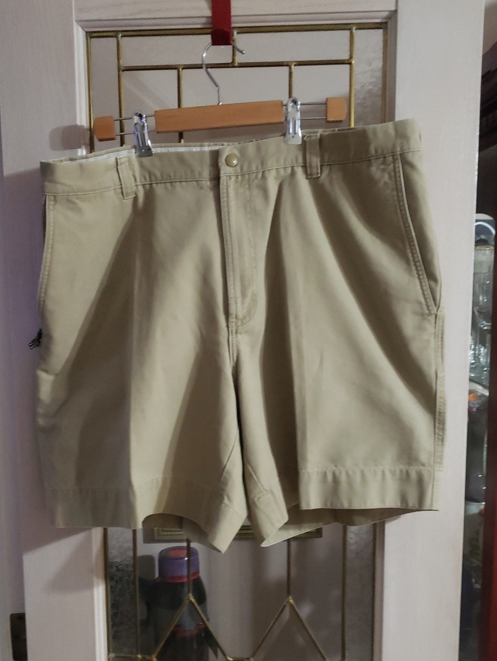 Columbia Shorts Mens Sz 42 Beige Tan Cotton Classic Hiking Chino Khaki